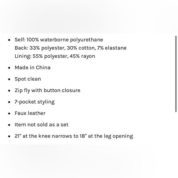 NWT Helsa Waterbased Faux Leather Cargo Pant in Black - Picture 7 of 13